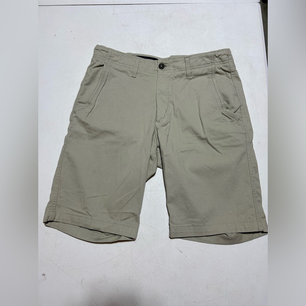 True Craft Shorts Mens 34W Chino Flat Front Cotton Tan with 11” inseam